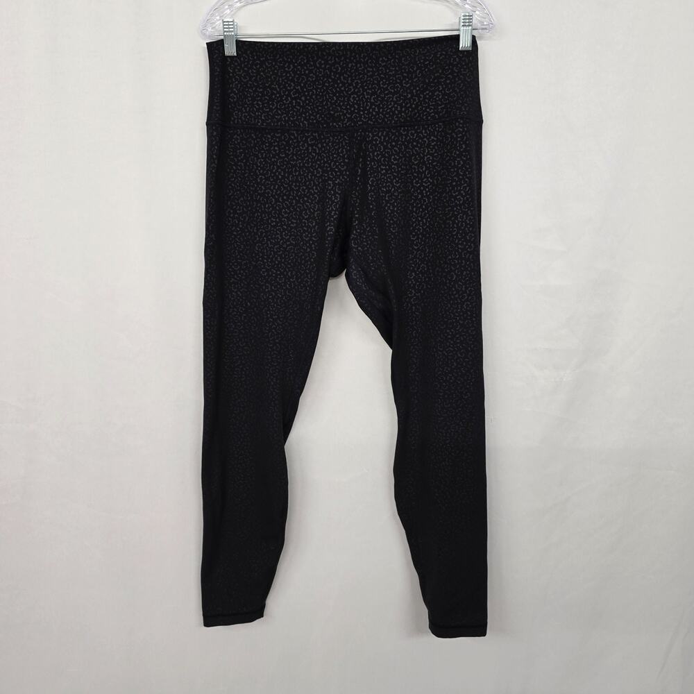 Lululemon Align High Rise Pant 28" Women's 14 Leopard Daisy Emboss Black Nulu